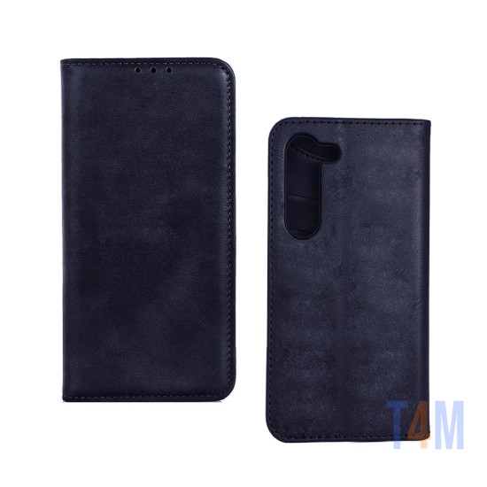 CAPA DE COURO COM BOLSO INTERNO PARA SAMSUNG GALAXY S23 PLUS AZUL